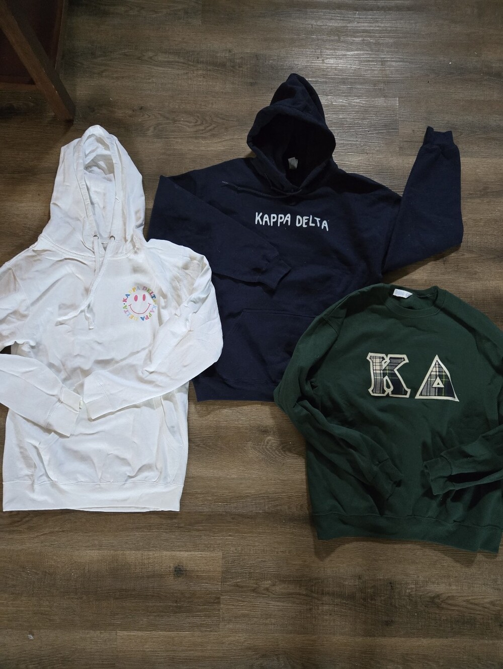 Sz M+L Bundle 3 Kappa Delta Sorority Hoodies Sweatshirts (No Chapter Label)